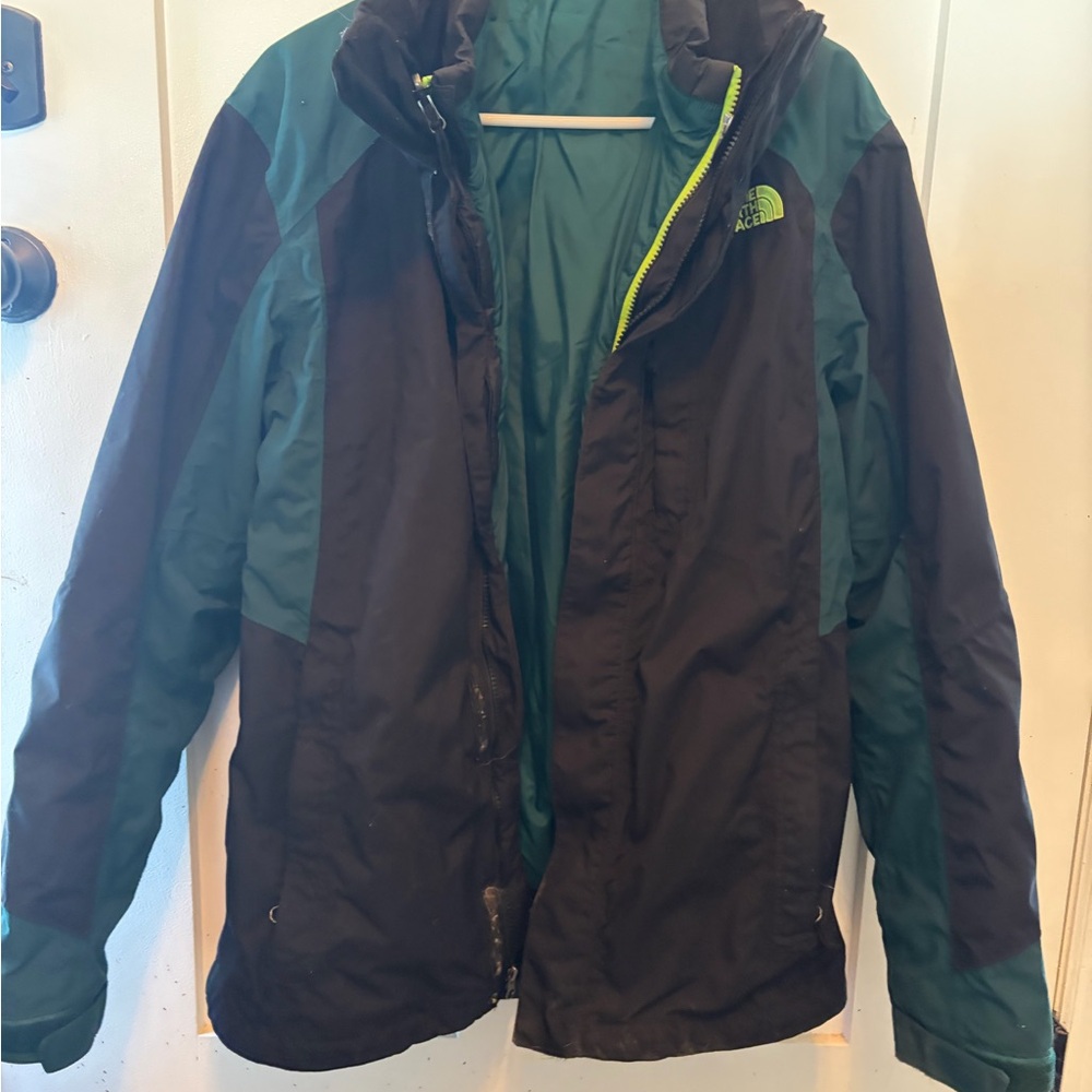 The North Face Men's Black and Teal Performance Ski Coat